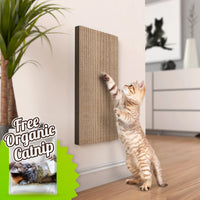 Katwall Wall Scratching Post with Free Silvervine Catnip, Royal Walnut (3 units left!)