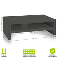 Way Basics 2-Shelf Monitor Riser, Charcoal Black