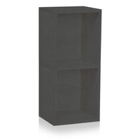 Doubleton 2-Shelf Bookcase, Charcoal Black