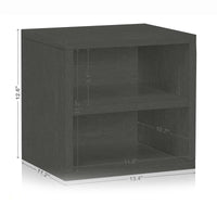 Stack Cube with Shelf, Charcoal Black