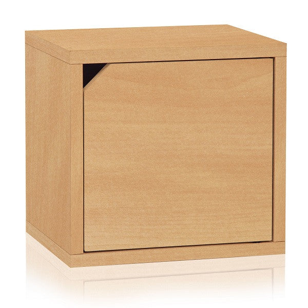 Way Basics Eco Stackable Connect Storage Cube with Door, Natural