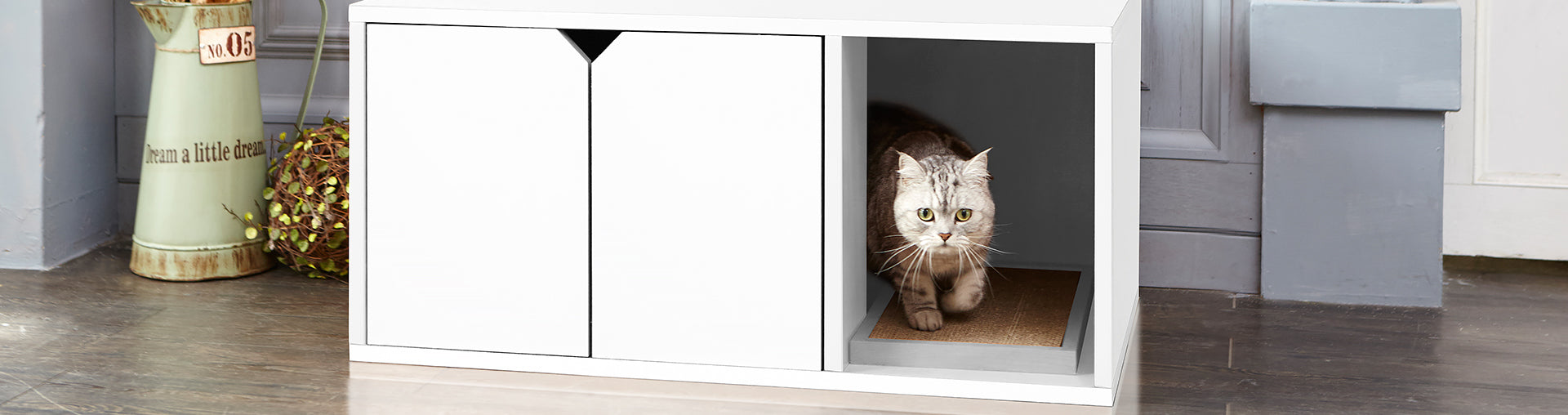 Way basics best sale litter box cabinet