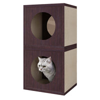 Cat Cube Scratcher Set of 2 - Espresso (pre-order ships 6/30)