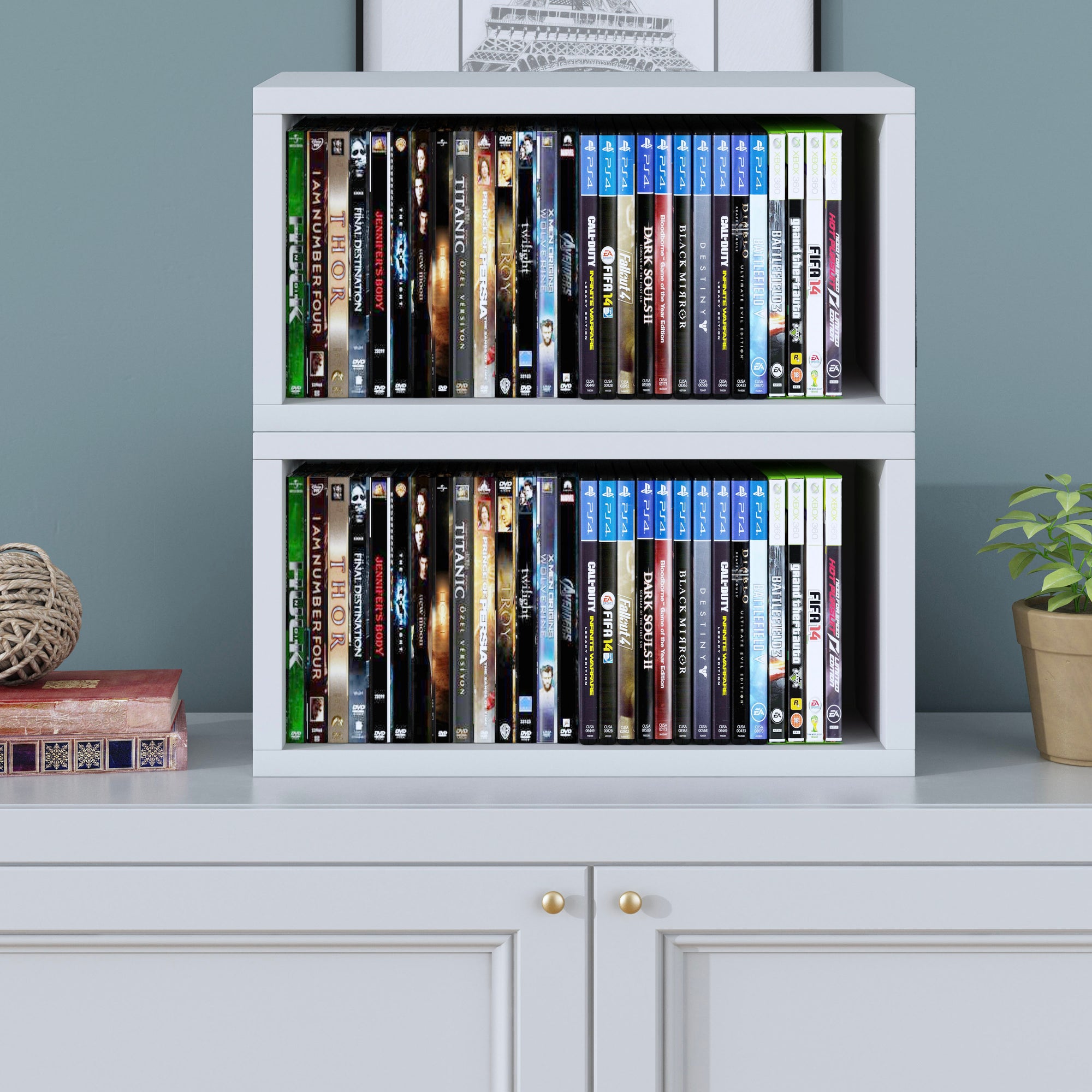 Stock Your Home Stackable DVD Storage Organizer & Movie Media Home Storage Box 