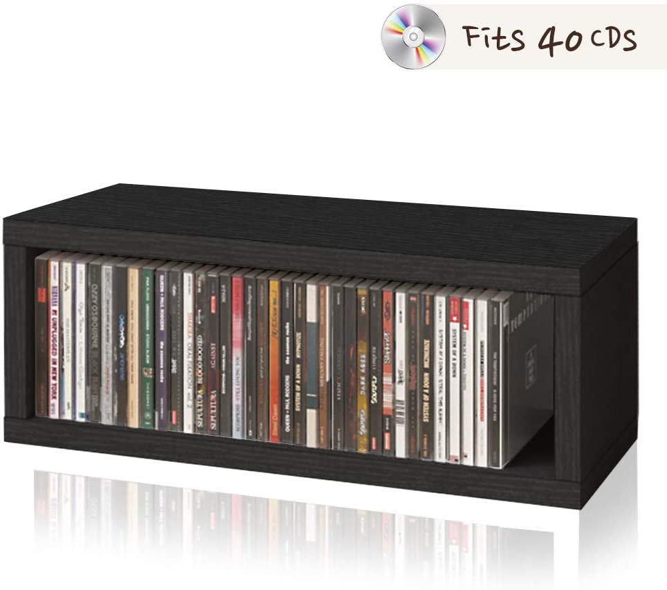 Way Basics Stackable CD Storage Rack - Black