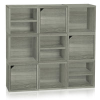 grey bookshelves, grey storage cubes, grey cube storage, grey cubbies, grey cubby storage, grey storage cube, grey cube bookcase, grey stackable storage cubes, grey cube with door