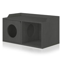 Cat House 2 Hole with 1 Door, Charcaol Black (pre-order ships 7/31)