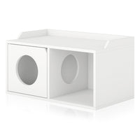 Cat House 2 Hole with 1 Door, White (pre-order ships 7/31)