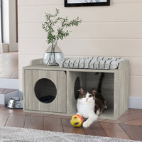 Cat House 2 Hole with 1 Door, Aspen Grey