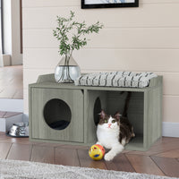 Cat House 2 Hole with 1 Door, London Grey