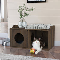 Cat House 2 Hole with 1 Door, Royal Walnut (5 units left!)