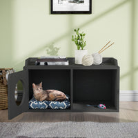 Cat House 2 Hole with 1 Door, Charcaol Black (pre-order ships 7/31)