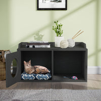 Cat House 2 Hole with 1 Door, Charcaol Black