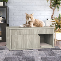 Cat Litter Box One Door Enclosure, Aspen Grey