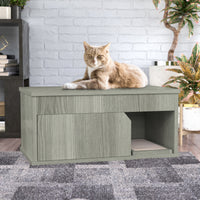 Cat Litter Box One Door Enclosure, London Grey