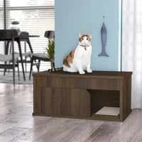 Cat Litter Box One Door Enclosure, Royal Walnut (pre-order ships 7/31)