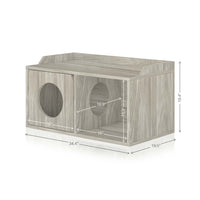 Cat House 2 Hole with 1 Door, Aspen Grey