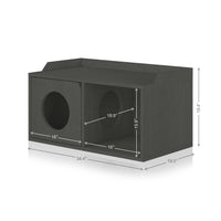 Cat House 2 Hole with 1 Door, Charcaol Black (pre-order ships 7/31)