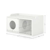 Cat House 2 Hole with 1 Door, White