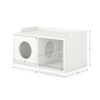 Cat House 2 Hole with 1 Door, White (pre-order ships 7/31)