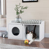 Cat House 2 Hole with 1 Door, White