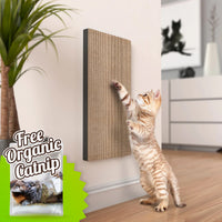 Katwall Wall Scratching Post with Free Silvervine Catnip, Charcoal Black
