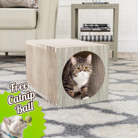 Premium Tunnel Scratcher with Free Silvervine Catnip Ball, Aspen Grey (pre-order ships 8/31)