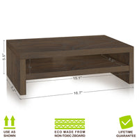 Way Basics 2-Shelf Monitor Riser, Royal Walnut