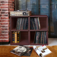 Vinyl Record Cube 2 Shelf, Espresso (pre-order ships 8/31)