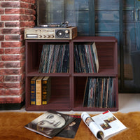 Vinyl Record Cube 2 Shelf, Espresso