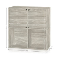 Modular Bookcase with Doors, Aspen Grey