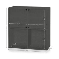 Modular Bookcase with Doors, Charcoal Black (pre-order ships 7/31)