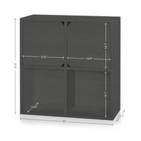 Modular Bookcase with Doors, Charcoal Black