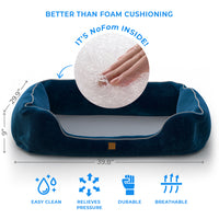 Pup Pup Kitti Heavenly Orthopedic Pet Lounger with NoFom cushion technology Medium, Blue (pre-order ships 8/31)