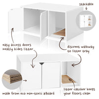 Cat Litter Box Enclosure, White (pre-order ships 7/31)