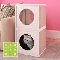 Cat Cube Scratcher, White (pre-order ships 6/24)