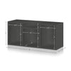 Stacking 3 Cubby Storage Unit, Charcoal Black (pre-order ships 8/31)