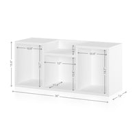 Stacking 3 Cubby Storage Unit, White