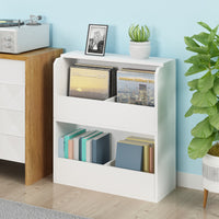 Vinyl Record Shelf and Bookshelf, White (pre-order ships 8/31)