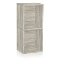 Doubleton 2-Shelf Bookcase, Aspen Grey