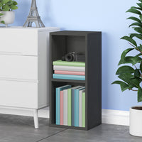 Doubleton 2-Shelf Bookcase, Charcoal Black