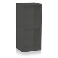 Doubleton 2-Shelf Bookcase, Charcoal Black (pre-order ships 7/31)