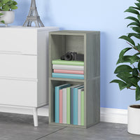 Doubleton 2-Shelf Bookcase, London Grey