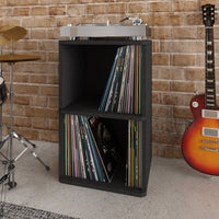 Vinyl Record Cube 2 Shelf, Black