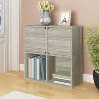 Modular Bookcase with Doors, Aspen Grey