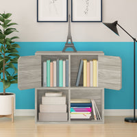Modular Bookcase with Doors, Aspen Grey