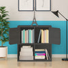 Modular Bookcase with Doors, Charcoal Black