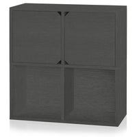 Modular Bookcase with Doors, Charcoal Black (pre-order ships 7/31)