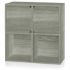 Modular Bookcase with Doors, London Grey