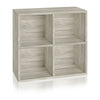 Quartet 4-Cubby Bookcase, Aspen Grey